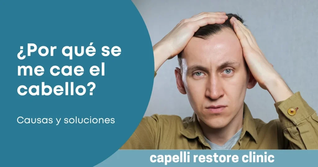 Imagen que representa las causas y soluciones para la caída del cabello, destacando opciones de tratamiento y recuperación capilar.