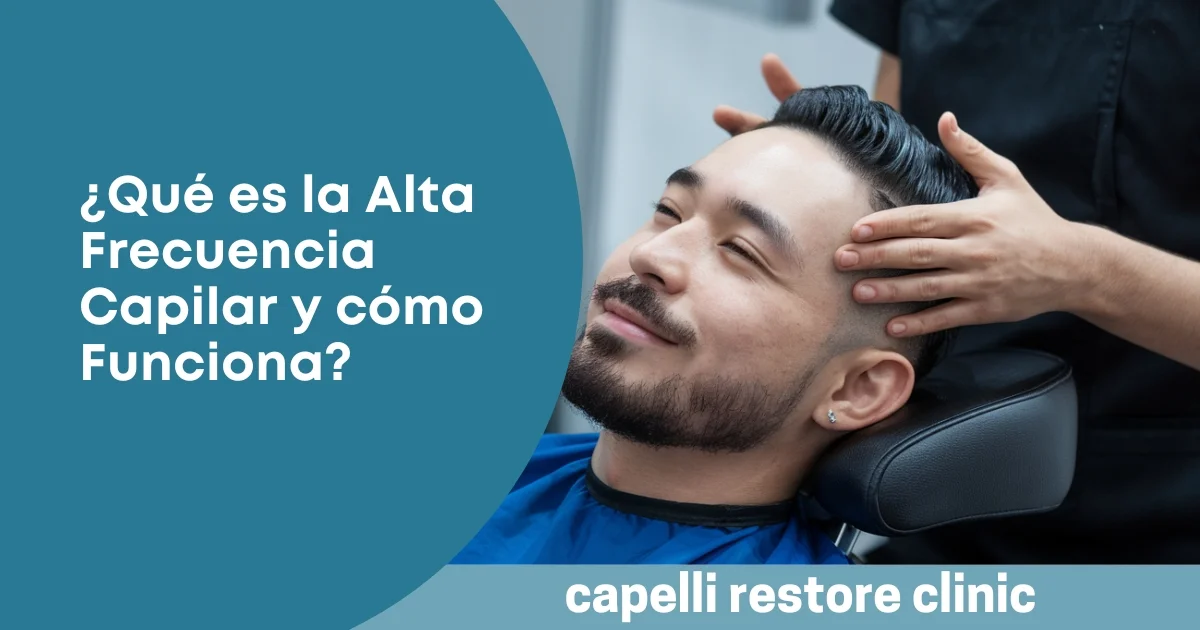 Tratamiento de alta frecuencia capilar aplicado en el cuero cabelludo para estimular el crecimiento del cabello.
